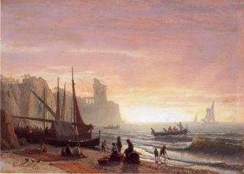 Albert Bierstadt : The Fishing Fleet